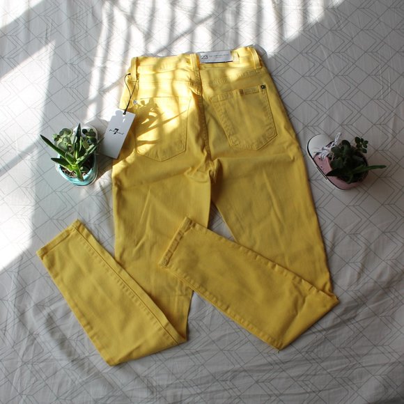 🌈Bright yellow Ankle Skinny - 7 For All Mankind - NWT 🌞 - Picture 4 of 7